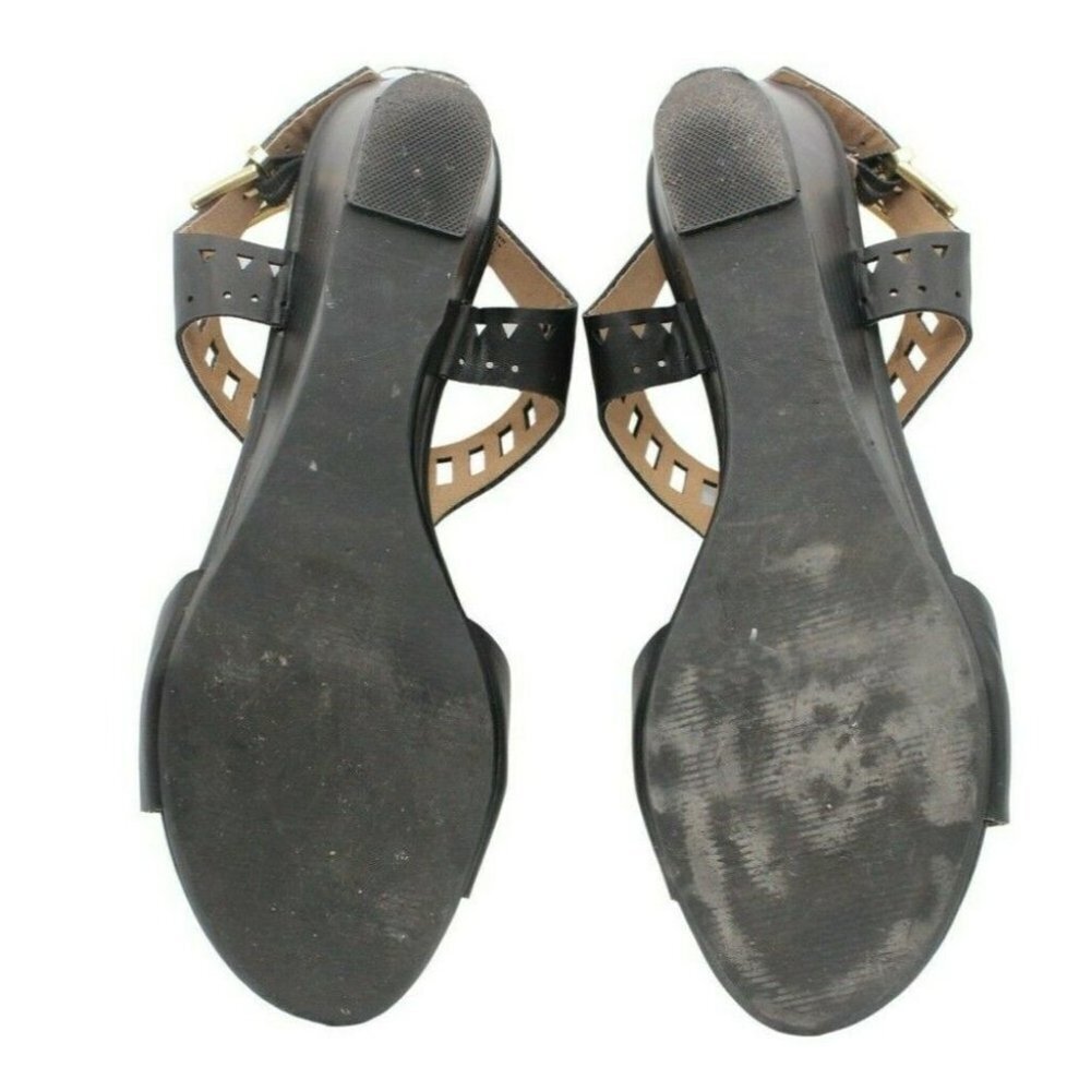 Diba London Journey Black Leather Perforated T-Strap Slingback Sandal Size 10 - Picture 5 of 5
